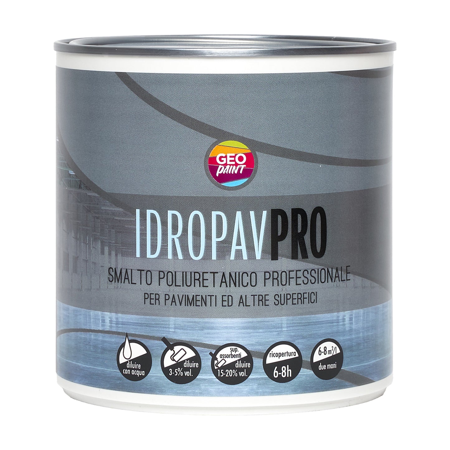 idropavpro- smalto poliuretanico professionale per pavimenti ed altre superfici geopaint 