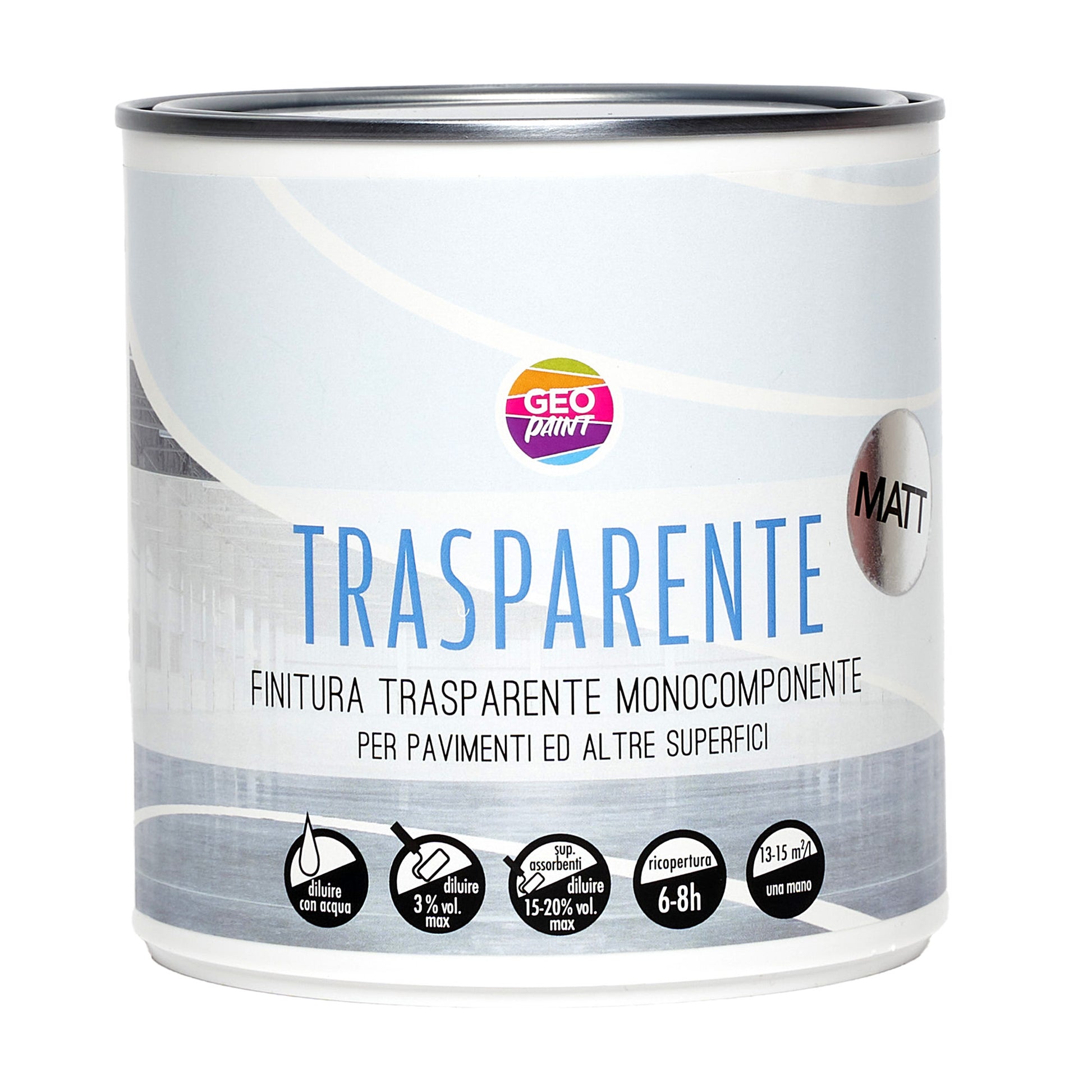 finitura trasparente monocomponente per pavimento ed altre superfici colorificio geopaint