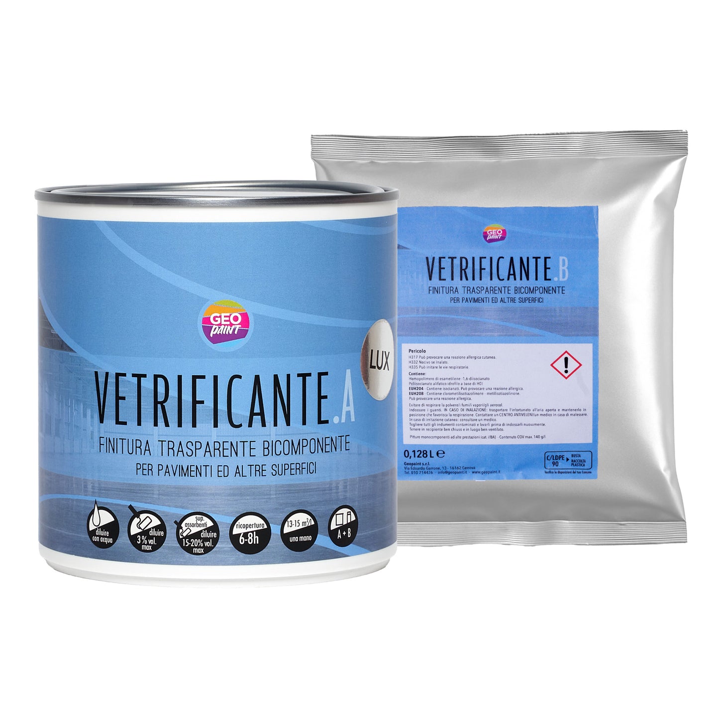 vetrificante finitura trasparente bicomponente per pavimento ed altre superfici geopaint colorificio genova