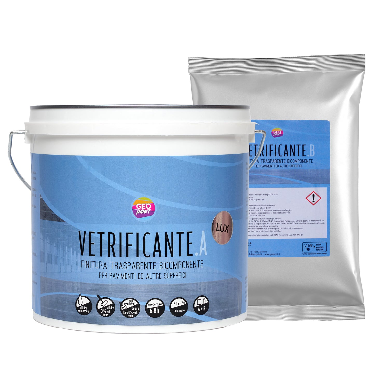 vetrificante finitura trasparente bicomponente per pavimento ed altre superfici geopaint colorificio genova