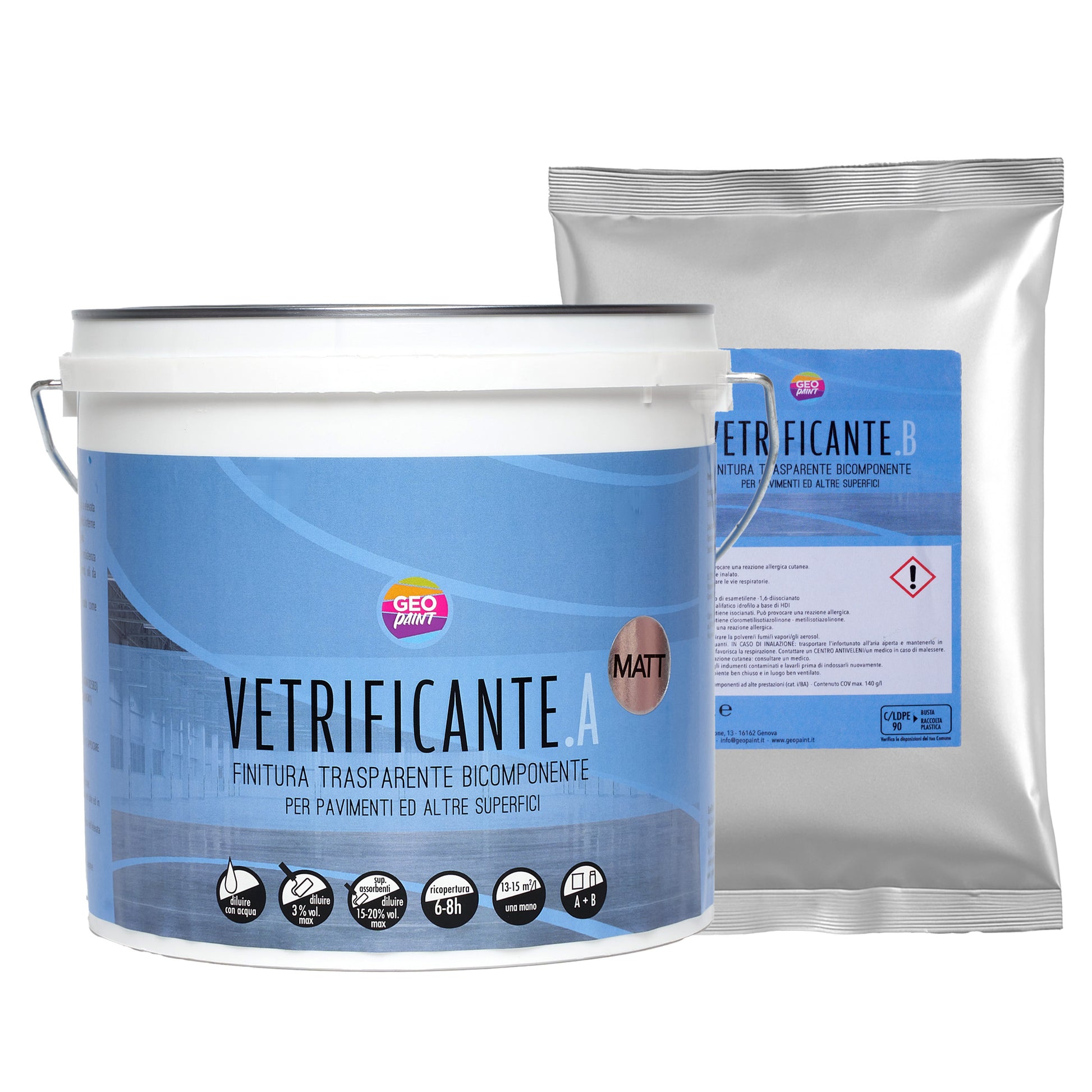 vetrificante finitura trasparente bicomponente per pavimento ed altre superfici geopaint colorificio genova